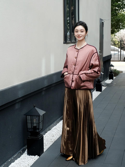 盛唐牡丹 | 杨妃粉真丝香云纱羽绒服 商品图3