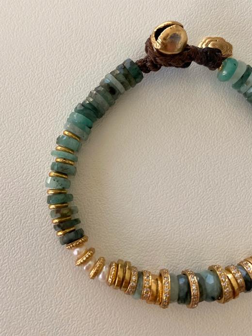 北京仓｜Bohemian Rhapsodie-CLIO-祖母绿 珍珠 锆石 手链［法国设计师］ 商品图2