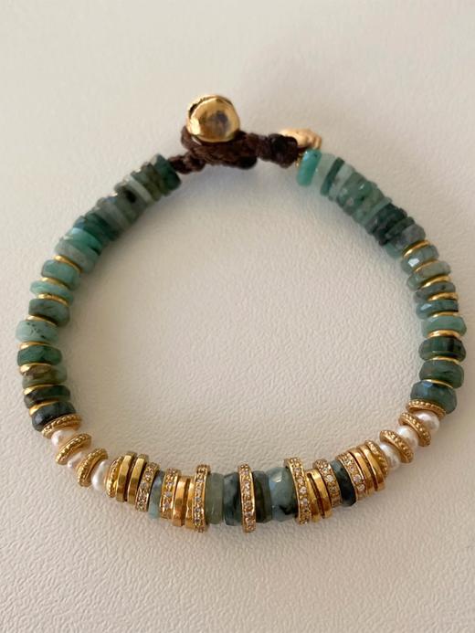 北京仓｜Bohemian Rhapsodie-CLIO-祖母绿 珍珠 锆石 手链［法国设计师］ 商品图0