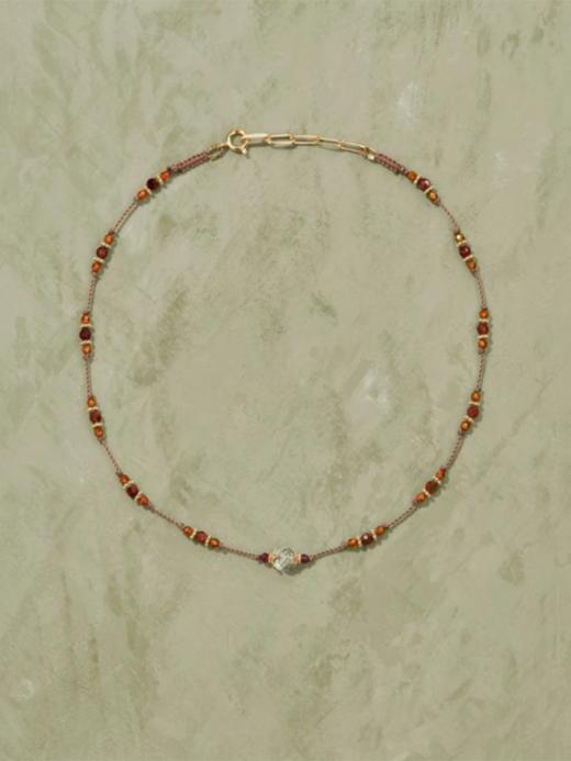 北京仓｜Tityaravy-UMA-石榴石 玉桂色榴石 绿紫晶 串珠 项链［法国设计师］ 商品图0