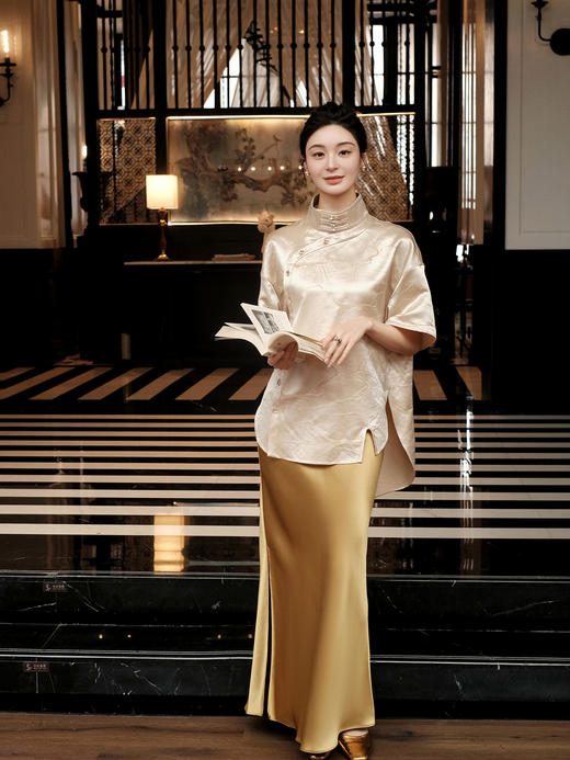 STJING×凯喜雅|长江赋立领短袖上衣 商品图3