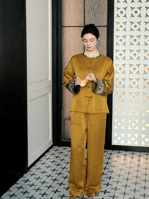 盛唐婧|香云纱金龟缎对襟夹棉外套 商品图2