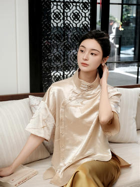 STJING×凯喜雅|长江赋立领短袖上衣