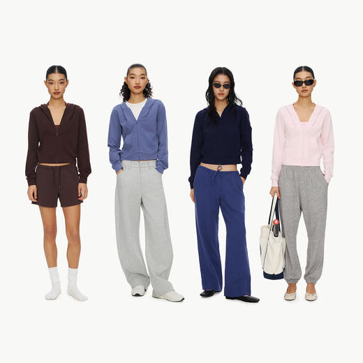 Oneup短款拉链连帽薄卫衣 商品图4