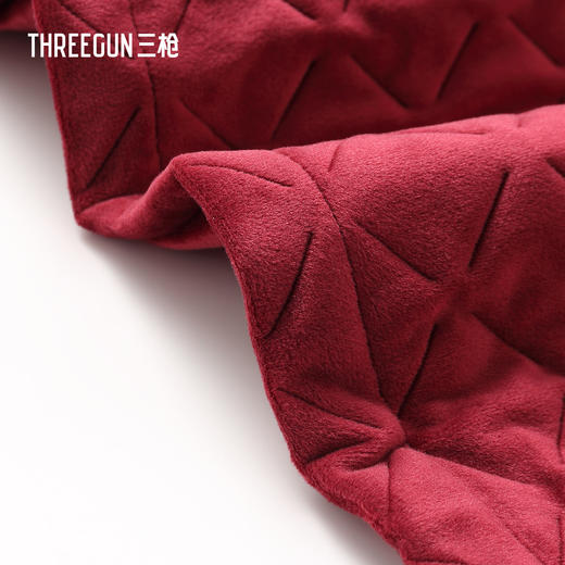 Threegun三枪 婴儿绒绗棉翻领开襟女家居睡袍-70448A011 商品图13