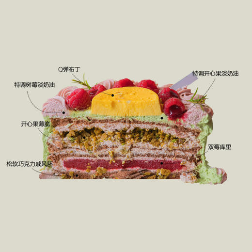 【轻甜蛋糕】开心果树莓布蕾 商品图4