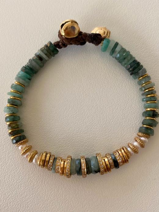 北京仓｜Bohemian Rhapsodie-CLIO-祖母绿 珍珠 锆石 手链［法国设计师］ 商品图1