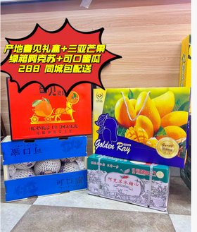 产地春见礼盒+三亚芒果+绿箱阿克苏+可口蜜瓜套餐