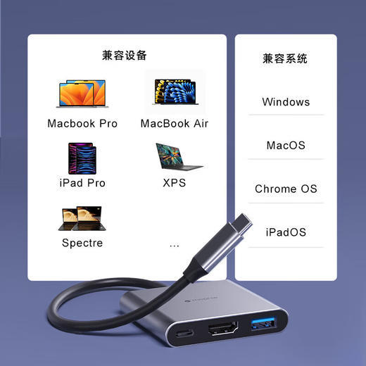 MOPHIE摩尔菲 3 合 1 扩展坞（PD100w+USB3.0+HDMI4K） 商品图5