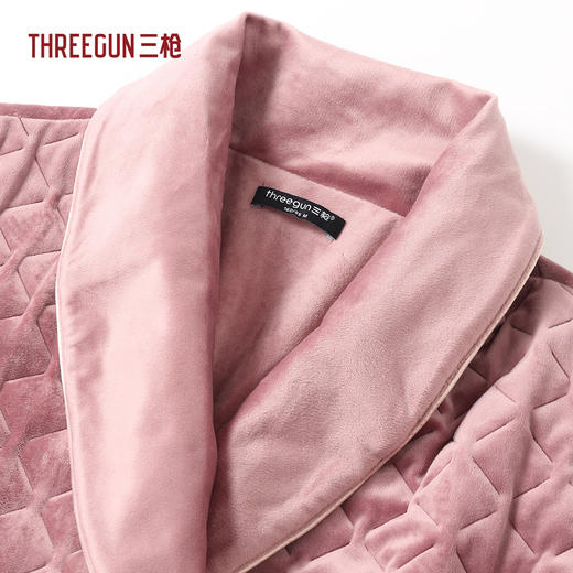 Threegun三枪 婴儿绒绗棉翻领开襟女家居睡袍-70448A011 商品图1