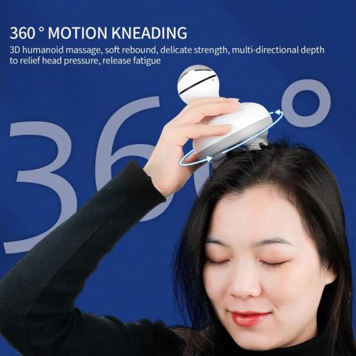 美国 智能电动头皮按摩器 防水旋转手持便携按摩器 全身按摩与放松 商品图4