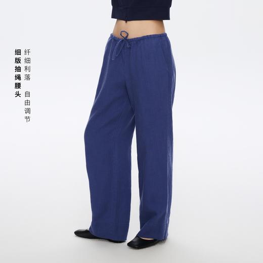 Oneup天丝亚麻系带直筒裤 商品图1