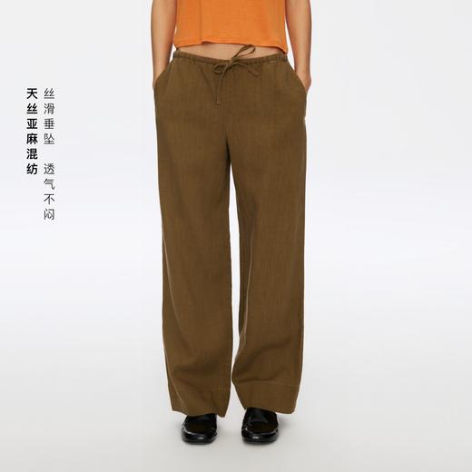 Oneup天丝亚麻系带直筒裤 商品图2