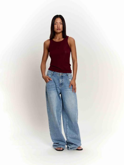 撞色刺绣背心 商品图0