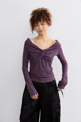 软糯纽结多穿一字肩打底T恤