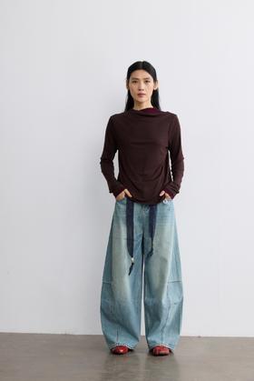 软糯拼接撞色长袖T恤