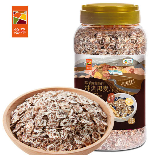 中粮悠采低糖高纤冲调黑麦片1kg/罐 商品图5