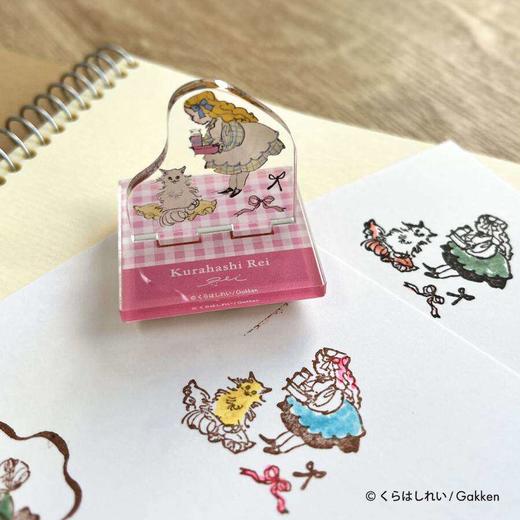 日本仓桥伶限定亚克力透明格子少女猫咪绘本风漫画手帐 商品图1