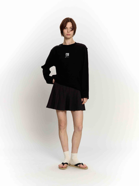 撞色印花长袖T恤