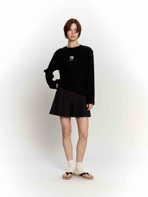 撞色印花长袖T恤 商品图0