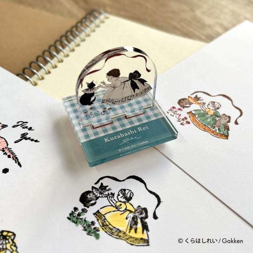 日本仓桥伶限定亚克力透明格子少女猫咪绘本风漫画手帐 商品图3