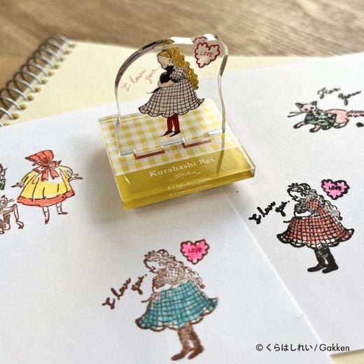 日本仓桥伶限定亚克力透明格子少女猫咪绘本风漫画手帐 商品图2