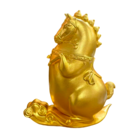武家慧《福马满仓》24k古法金小马摆件