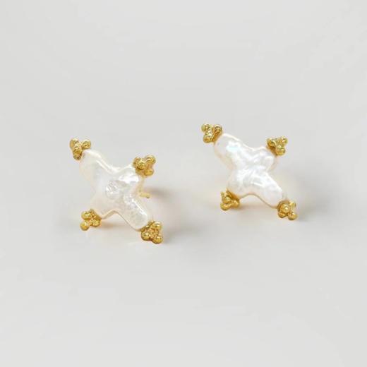 北京仓｜Elise Tsikis-Oracle-珍珠 金色 耳钉［法国设计师］ 商品图1