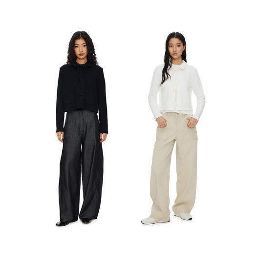 Oneup娃娃领系带开衫 商品图4