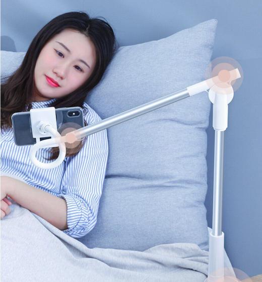倍思 无级调节加长懒人手机支架 航空铝合金材质 桌面床头旋转夹子 SULR-0S 商品图1