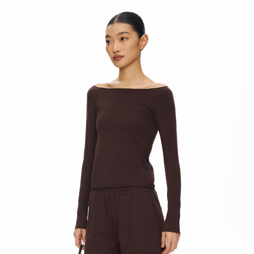 Oneup一字领修身插肩长袖 商品图1