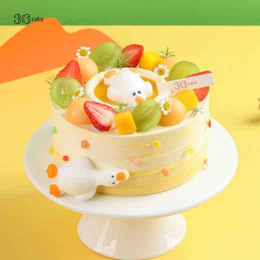 双鱼座 • 躺平鸭 ∙ 开 心果布丁鲜果蛋糕 商品图0