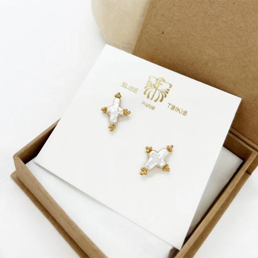 北京仓｜Elise Tsikis-Oracle-珍珠 金色 耳钉［法国设计师］ 商品图2