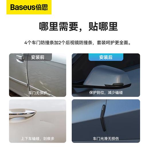 【京东买家评价5w+】倍思（BASEUS）汽车车门T-Space防撞条套装 特斯拉专用防刮蹭神器 星耀黑 商品图3