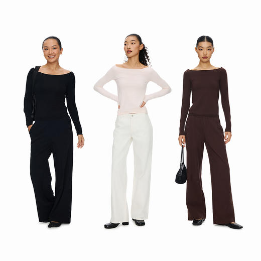 Oneup一字领修身插肩长袖 商品图4