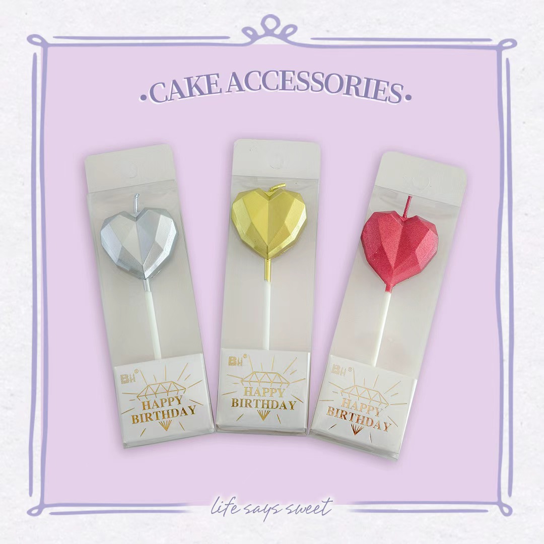 心形蜡烛1支【颜色随机】