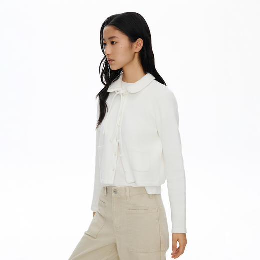 Oneup娃娃领系带开衫 商品图2