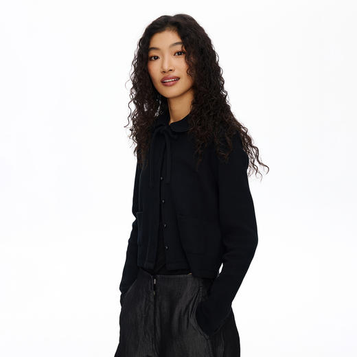 Oneup娃娃领系带开衫 商品图3