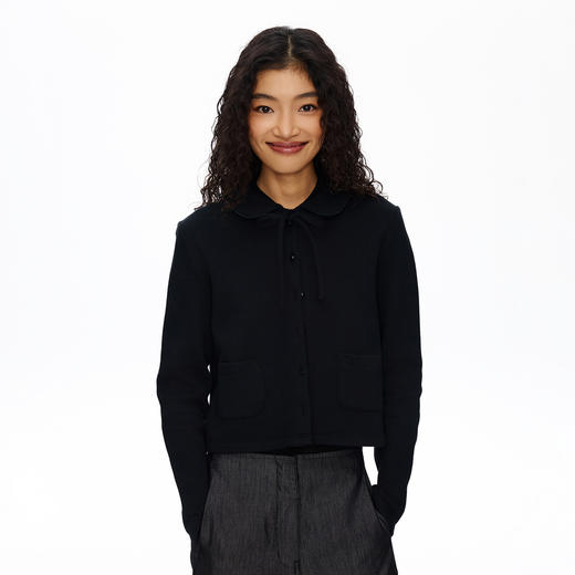 Oneup娃娃领系带开衫 商品图1