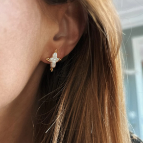 北京仓｜Elise Tsikis-Oracle-珍珠 金色 耳钉［法国设计师］