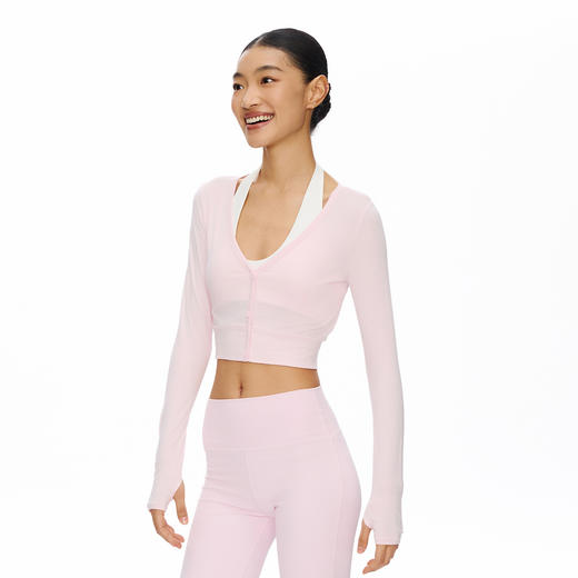 OneupV领假门襟修身运动长袖 商品图1