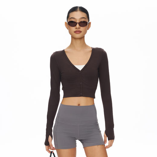 OneupV领假门襟修身运动长袖 商品图3