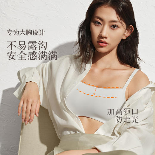 奶糖派防走光舒适蕾丝抹胸内衣女大胸显小文胸独白内搭背心胸罩 商品图1