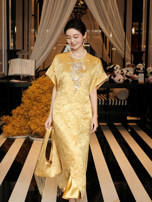 盛唐婧| 鎏光串珠连衣裙 商品图2