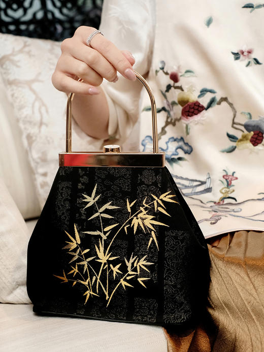 盛唐婧| 上久楷宋锦竹纹手拎包[特价品] 商品图0