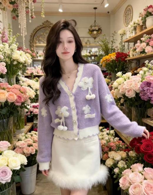 紫色千金风毛衣货号：MS88JA529 商品图2