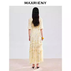 玛克门店发货：MAXRIENY日落繁花裙复古风泡泡袖碎褶连衣裙MC86DR040 商品缩略图2