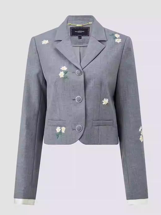 玛克门店发货：【商场同款-小雏菊系列】MAXRIENY都市箱型西装女雏菊绣花短外套MC86JA010 商品图3