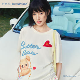 奶糖派睡衣女2026新款春夏短袖凉感黄油小熊联名天使熊圆领家居服