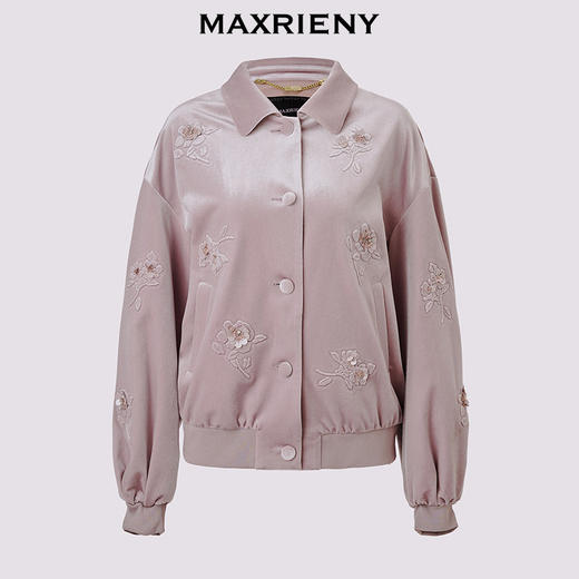 玛克门店发货：MAXRIENY复古宫廷感立体压花丝绒外套女(货号:MC85JA802) 商品图4